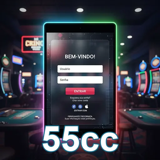 Ilustração de Explore a segurança da 55cc na plataforma de jogos